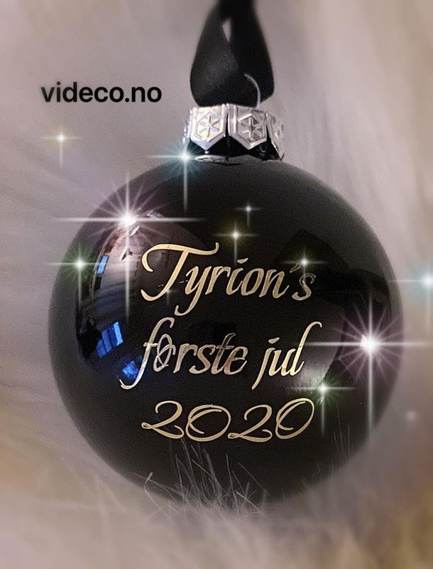 Julekule med navn- sort