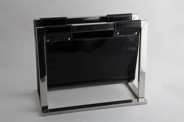 Aviskorg, krom & pvc