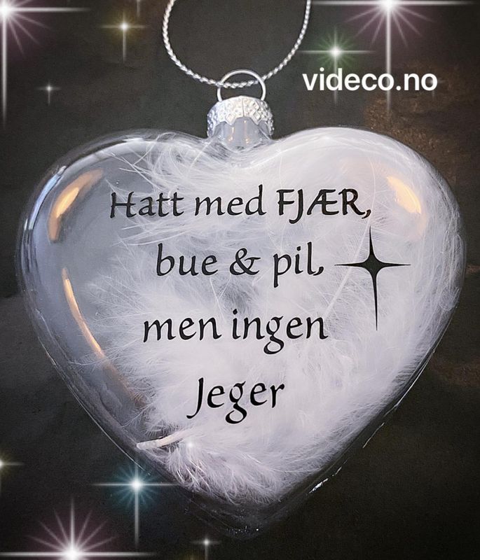 Julehjerter i sett av 3 stk med tekst