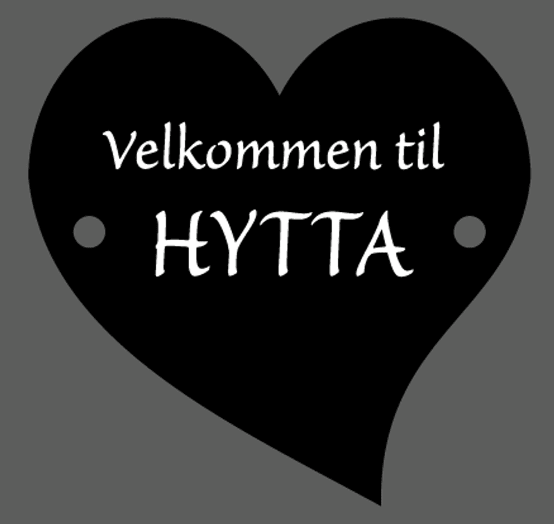 Hytteskilt/ Velkommen til hytta
