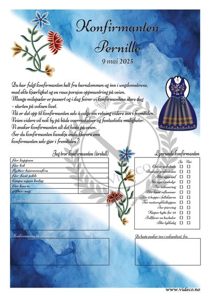 Spådomsark bunad, jente