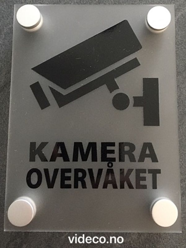 Akrylskilt - Overvåket
