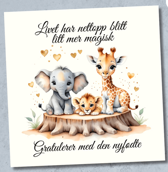 Kort - Velkommen til verden - dyr 