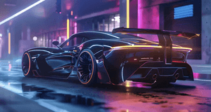 Hovedbilde Plakat - Sportsbil , neon 