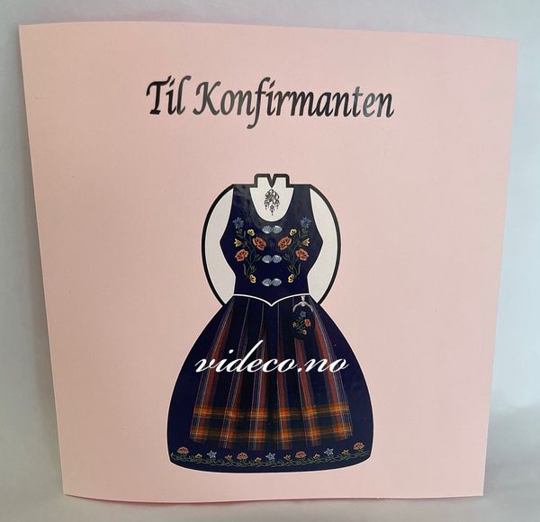 Kort - Bunad , lys blå