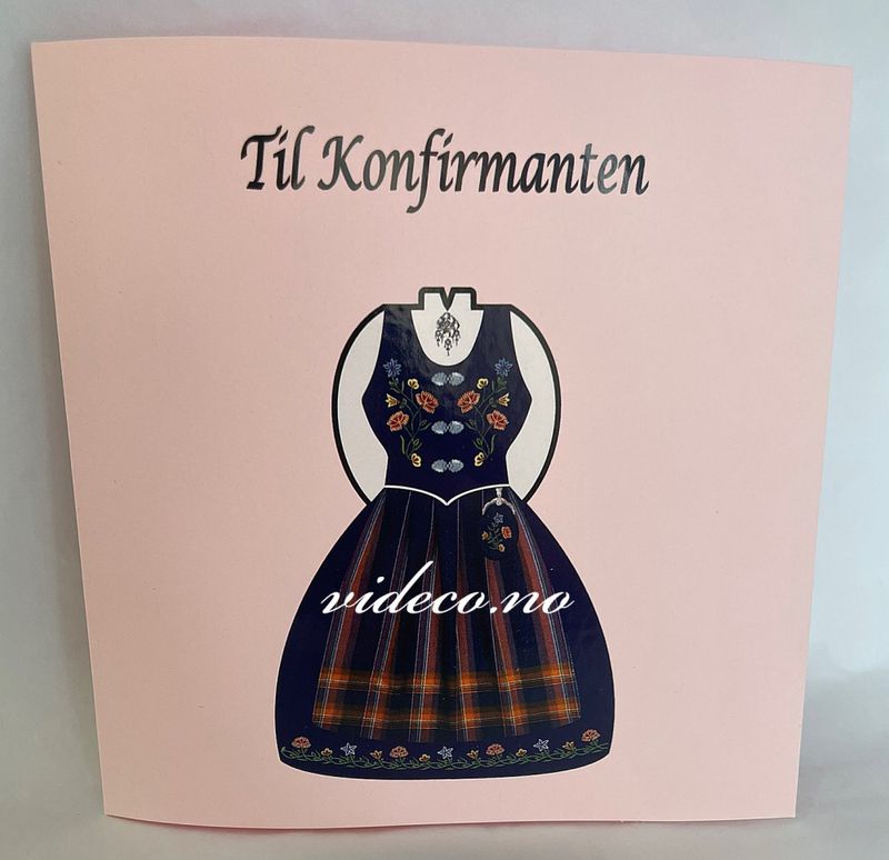 Kort - Bunad , lys blå