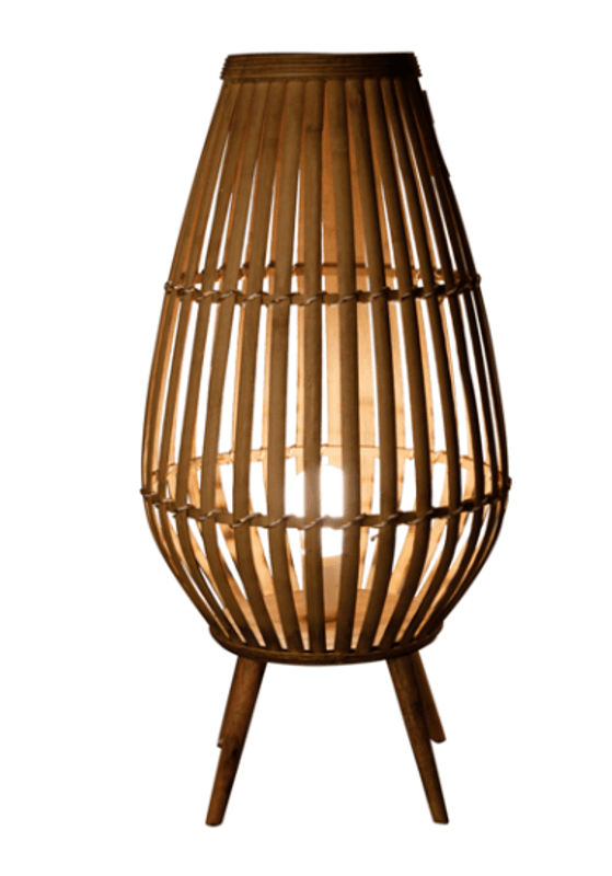 Lampe bambus m/bein, stor