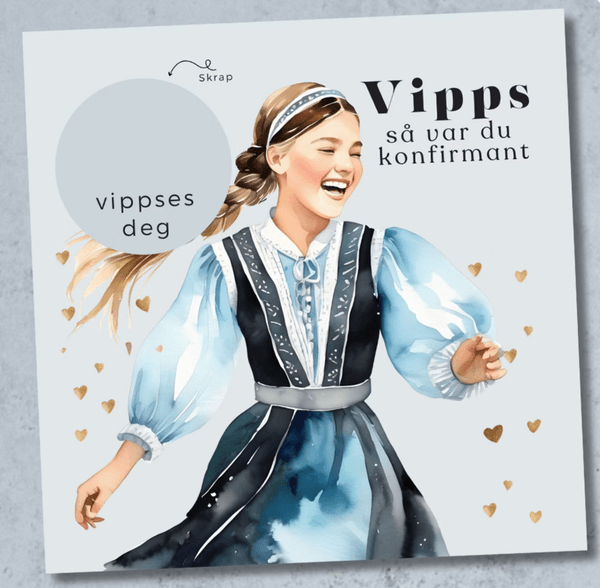 Vipps Konfirmasjonskort - Festdrakt blå