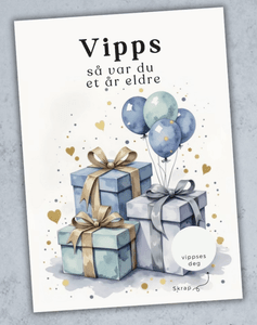 Hovedbilde Vipps bursdagskort - Gaver og ballonger , blå